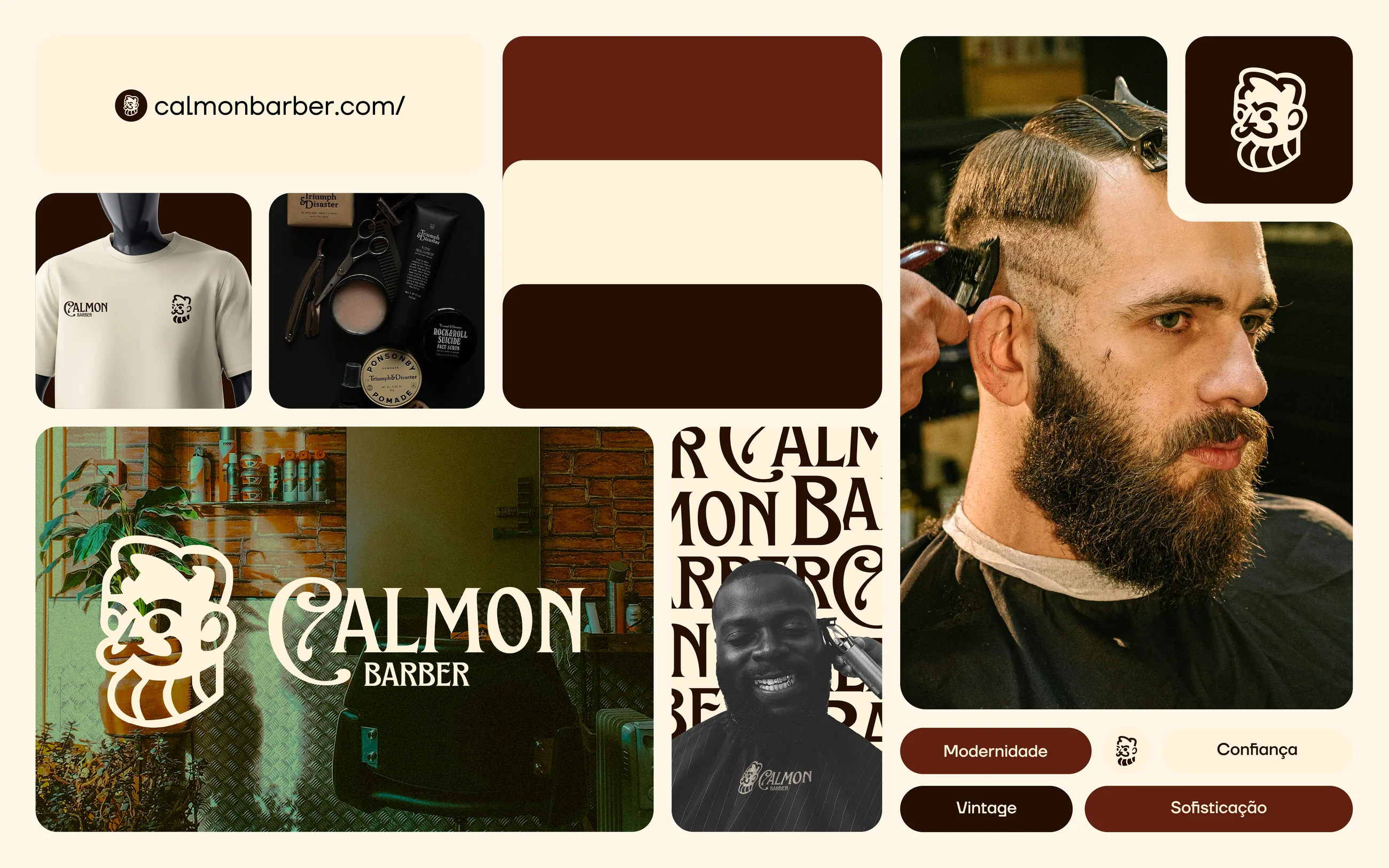 Aplicação 6 da identidade Calmon Barber